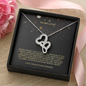 To My Love Double Heart Necklace Message Card
