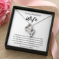 To My Beautiful Wife Double Heart Necklace Message Card