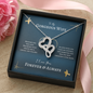 To My Gorgeous Wife Double Heart Necklace Message Card