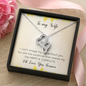 To My Wife Double Heart Necklace Message Card