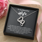 To My Beautiful Wife Double Heart Necklace Message Card