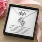 To My Beautiful Wife Double Heart Necklace Message Card