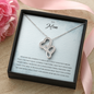 To Mom Double Heart Necklace Message Card