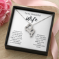 To My Beautiful Wife Double Heart Necklace Message Card