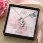 To My Wife Double Heart Necklace Message Card