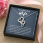 To My Beautiful Wife Double Heart Necklace Message Card
