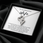 To My Beautiful Wife Double Heart Necklace Message Card