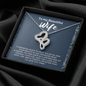 To My Beautiful Wife Double Heart Necklace Message Card