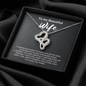 To My Beautiful Wife Double Heart Necklace Message Card