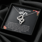 To My Beautiful Wife Double Heart Necklace Message Card