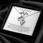 To My Beautiful Wife Double Heart Necklace Message Card