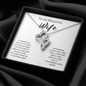 To My Beautiful Wife Double Heart Necklace Message Card