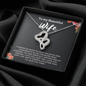 To My Beautiful Wife Double Heart Necklace Message Card