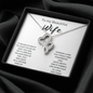 To My Beautiful Wife Double Heart Necklace Message Card