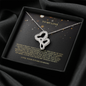 To My Love Double Heart Necklace Message Card