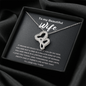 To My Beautiful Wife Double Heart Necklace Message Card