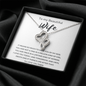 To My Beautiful Wife Double Heart Necklace Message Card