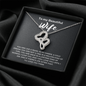 To My Beautiful Wife Double Heart Necklace Message Card