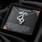 To My Beautiful Wife Double Heart Necklace Message Card