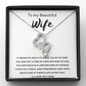 To My Beautiful Wife Double Heart Necklace Message Card
