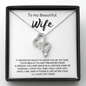To My Beautiful Wife Double Heart Necklace Message Card