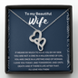 To My Beautiful Wife Double Heart Necklace Message Card