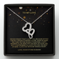 To My Love Double Heart Necklace Message Card