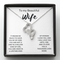 To My Beautiful Wife Double Heart Necklace Message Card