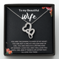 To My Beautiful Wife Double Heart Necklace Message Card