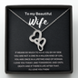 To My Beautiful Wife Double Heart Necklace Message Card
