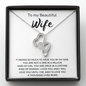 To My Beautiful Wife Double Heart Necklace Message Card