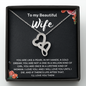 To My Beautiful Wife Double Heart Necklace Message Card