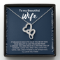 To My Beautiful Wife Double Heart Necklace Message Card