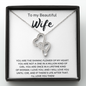 To My Beautiful Wife Double Heart Necklace Message Card