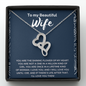 To My Beautiful Wife Double Heart Necklace Message Card