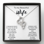 To My Beautiful Wife Double Heart Necklace Message Card