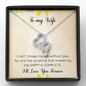 To My Wife Double Heart Necklace Message Card