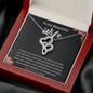 To My Beautiful Wife Double Heart Necklace Message Card