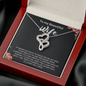 To My Beautiful Wife Double Heart Necklace Message Card