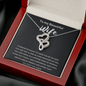 To My Beautiful Wife Double Heart Necklace Message Card