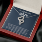 To My Beautiful Wife Double Heart Necklace Message Card