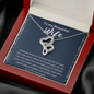 To My Beautiful Wife Double Heart Necklace Message Card