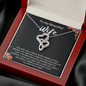 To My Beautiful Wife Double Heart Necklace Message Card