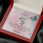 To My Wife Double Heart Necklace Message Card