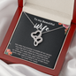 To My Beautiful Wife Double Heart Necklace Message Card
