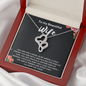 To My Beautiful Wife Double Heart Necklace Message Card
