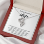 To My Beautiful Wife Double Heart Necklace Message Card