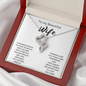 To My Beautiful Wife Double Heart Necklace Message Card