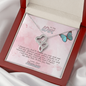 To My Wife Double Heart Necklace Message Card