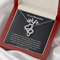 To My Beautiful Wife Double Heart Necklace Message Card